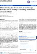 Cover page: Characterizing the fitness cost of viral escape from the HIV-1 broadly neutralizing monoclonal antibody VRC01