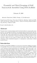 Cover page: Pyramidal and Chiral Groupings of Gold Nanocrystals Assembled Using DNA Scaffolds