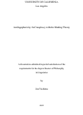 Cover page: Antilogophoricity: In Conspiracy with the Binding Theory