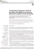 Cover page: Corrigendum: Neospora Caninum Activates p38 MAPK as an Evasion Mechanism against Innate Immunity.