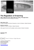 Cover page: The Regulation of E-learning: New National and International Policy Perspectives
