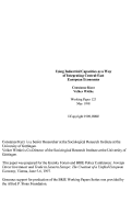 Cover page: Using Industrial Capacities as a Way of Integrating Central-East European Economies