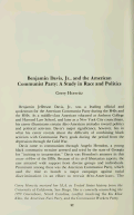 Cover page: Benjamin Davis, Jr., and the American Communist Party: A Study in Race and Politics