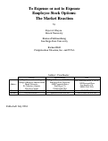Cover page: To Expense or not to Expense Employee Stock Options: The Market Reaction