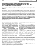 Cover page: Exenatide promotes cognitive enhancement and positive brain metabolic changes in PS1-KI mice but has no effects in 3xTg-AD animals