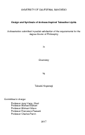 Cover page: Design and Synthesis of Archaea-inspired Tetraether Lipids