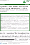 Cover page: Longitudinal change in energy expenditure and effects on energy requirements of the elderly