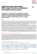 Cover page: miR-873-5p targets mitochondrial GNMT-Complex II interface contributing to non-alcoholic fatty liver disease