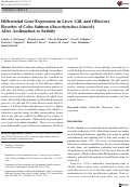 Cover page: Differential Gene Expression in Liver, Gill, and Olfactory Rosettes of Coho Salmon (Oncorhynchus kisutch) After Acclimation to Salinity.
