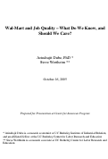 Cover page: Wal-Mart and Job Quality—What Do We Know, and Should We Care?