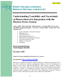 Cover page: Understanding Variability and Uncertainty of Photovoltaics for Integration with the Electric Power System