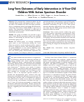 Cover page: Long-Term Outcomes of Early Intervention in 6-Year-Old Children With Autism Spectrum Disorder.