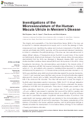 Cover page: Investigations of the Microvasculature of the Human Macula Utricle in Menieres Disease.