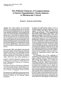 Cover page: POLITICAL CHARACTER OF COMPUTERIZATION IN SERVICE ORGANIZATIONS - CITIZEN INTERESTS OR BUREAUCRATIC CONTROL (REPRINTED FROM COMPUTERS AND THE SOCIAL-SCIENCES, VOL 1, PG 77-89, 1985)