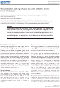 Cover page: Recanalization and reperfusion in acute ischemic stroke