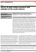 Cover page of Survey of open science practices and attitudes in the social sciences.