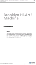 Cover page: Brooklyn Hi-Art! Machine