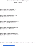 Cover page of Comparative Romance Linguistics Bibliographies Volume 73 (2025)