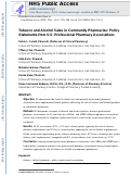 Cover page: Tobacco and alcohol sales in community pharmacies: Policy statements from U.S. professional pharmacy associations