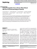 Cover page: Using Hemoglobin A1c to Derive Mean Blood Glucose in Peritoneal Dialysis Patients