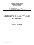 Cover page: Energy efficiency and appliance replacement