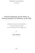 Cover page: Gestalt Computing and the Study of Content-oriented User Behavior on the Web