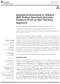 Cover page: Analogical Reasoning in Children With Autism Spectrum Disorder: Evidence From an Eye-Tracking Approach