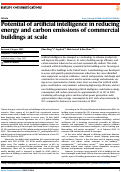 Cover page: Potential of artificial intelligence in reducing energy and carbon emissions of commercial buildings at scale