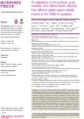 Cover page: An exploration of the political, social, economic and cultural factors affecting how different global regions initially reacted to the COVID-19 pandemic.