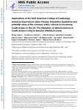 Cover page: Implications of the 2019 American College of Cardiology/American Heart Association Primary Prevention Guidelines and potential value of the coronary artery calcium score among South Asians in the US: The Mediators of Atherosclerosis in South Asians Living in America (MASALA) study