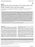 Cover page: Dissecting the genetic association of C-reactive protein with PTSD, traumatic events, and social support