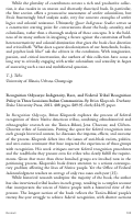 Cover page: Recognition Odysseys: Indigeneity, Race, and Federal Tribal Recognition Policy in Three Louisiana Indian Communities. By Brian Klopotek.