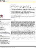 Cover page: Spectral Properties of Single Gold Nanoparticles in Close Proximity to Biological Fluorophores Excited by 2-Photon Excitation