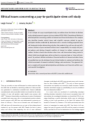 Cover page: Ethical issues concerning a pay‐to‐participate stem cell study