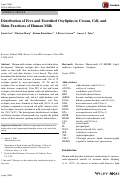 Cover page: Distribution of Free and Esterified Oxylipins in Cream, Cell, and Skim Fractions of Human Milk