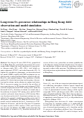 Cover page: Long-term O3–precursor relationships in Hong Kong: field observation and model simulation