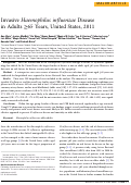 Cover page: Invasive Haemophilus influenzae Disease in Adults ≥65 Years, United States, 2011