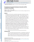 Cover page: The behavioural variant frontotemporal dementia (bvFTD) syndrome in psychiatry