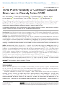 Cover page: Three-Month Variability of Commonly Evaluated Biomarkers in Clinically Stable COPD.