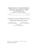 Cover page: A Simple Lagrange Multiplier F-Test for Multivariate Regression Models