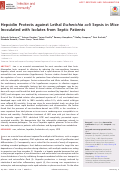 Cover page: Hepcidin Protects against Lethal Escherichia coli Sepsis in Mice Inoculated with Isolates from Septic Patients