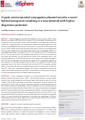 Cover page: Cryptic environmental conjugative plasmid recruits a novel hybrid transposon resulting in a new plasmid with higher dispersion potential.