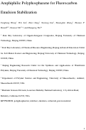 Cover page: Amphiphilic Polyphosphazene for Fluorocarbon Emulsion Stabilization