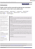 Cover page: Family conflict and less parental monitoring were associated with greater screen time in early adolescence