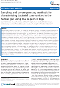 Cover page: Sampling and pyrosequencing methods for characterizing bacterial communities in the human gut using 16S sequence tags