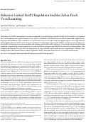 Cover page: Behavior-Linked FoxP2 Regulation Enables Zebra Finch Vocal Learning