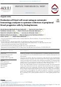 Cover page: Evaluation of blood cell count using an automatic hematology analyzer to optimize collection of peripheral blood progenitor cells by leukapheresis.