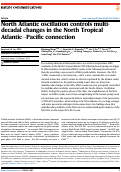 Cover page: North Atlantic oscillation controls multidecadal changes in the North Tropical Atlantic−Pacific connection