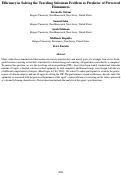 Cover page: Efficiency in Solving the Traveling Salesman Problem as Predictor of PerceivedHumanness