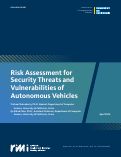 Cover page: Risk Assessment for Security Threats and Vulnerabilities of Autonomous Vehicles